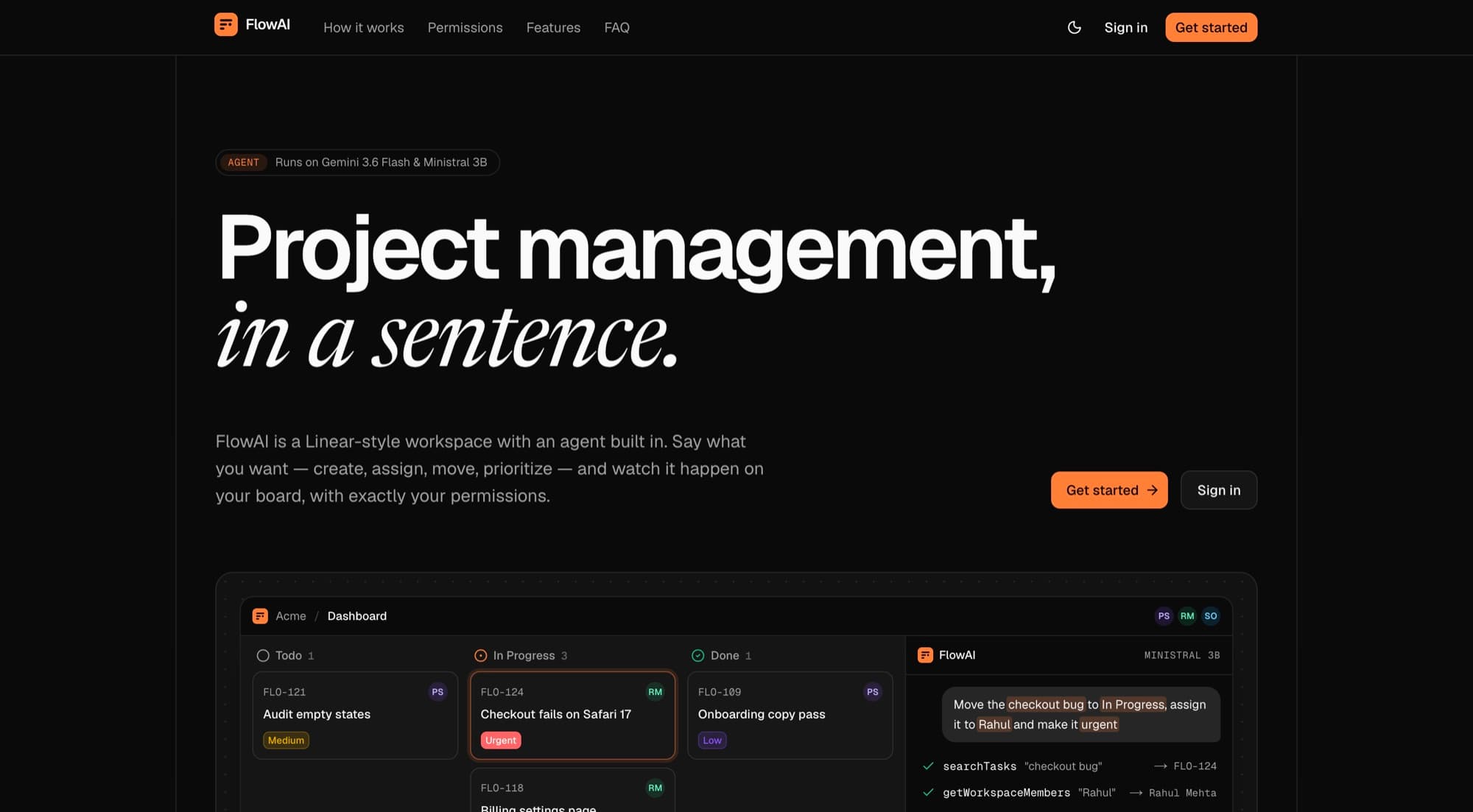 FlowAI — SaaS · AI agent